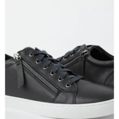 Best deal 👍 Zazou Zia Navy Leather Zip Up Sneaker 👍 -Women Shoes shop 660664270 4 720x928