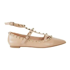 Promo ⌛ Pink Inc Inez Nude Kid Flat Shoes ❤️