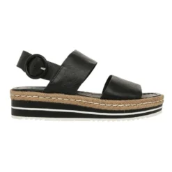 Best Pirce ✨ Zazou Aria Black Leather Platform Sandal 🛒