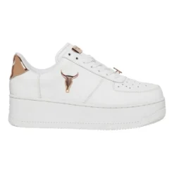 Cheap 🧨 Windsor Smith Rich White/Rose Gold Leather Flatform Sneaker 😀