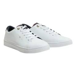 Budget ๐ Tommy Hilfiger Easy White Leather Lace-Up ๐ฅฐ Sneaker White โญ
