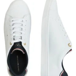 Budget 😉 Tommy Hilfiger Easy White Leather Lace-Up 🥰 Sneaker White ⭐ -Women Shoes shop 826971850 3 1 720x928