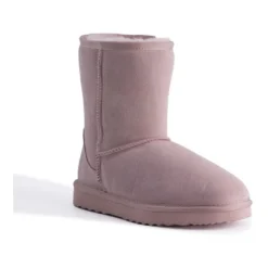 Outlet βοΈ Aus Wooli Ugg Mid Calf Zip-Up Sheepskin Boot - Pale Pink β