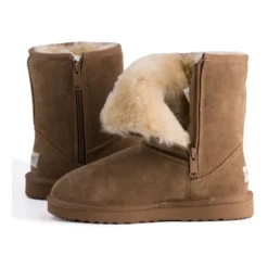 Best reviews of ✨ Aus Wooli Ugg Mid Calf Zip-Up Sheepskin Boot - Chestnut/Tan 👏 -Women Shoes shop 837291700 5 720x928