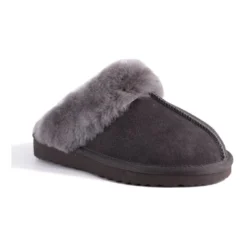 Buy ⌛ Aus Wooli Ugg Unisex Sheepskin Wool Sydney Slippers - Dark Grey ❤️