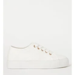 Best Pirce ✨ Miss Shop Stevie White Canvas Sneaker ❤️