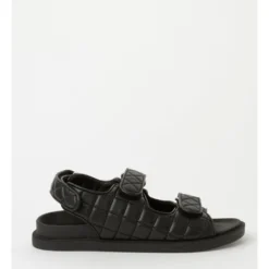 Best Pirce ⭐ Miss Shop Dani Black Quilted 🛒 Sandal 🎉