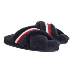 Top 10 ✨ Tommy Hilfiger Faux Fur Logo Navy Home Slipper 🛒