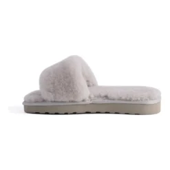 Discount ✨ AUS WOOLI UGG WOMEN SHEEPSKIN FLUFF SLIDE - Light Grey ⌛ -Women Shoes shop 851402620 4 720x928