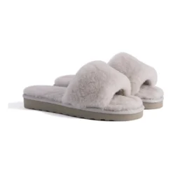 Discount ✨ AUS WOOLI UGG WOMEN SHEEPSKIN FLUFF SLIDE - Light Grey ⌛ -Women Shoes shop 851402620 6 720x928