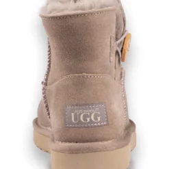 New 🛒 AUS WOOLI UGG SHORT SHEEPSKIN BUTTON BOOT - Li ght Grey ✔️ -Women Shoes shop 851403430 3 720x928