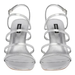 Cheapest 👏 Nine West Niva Silver ⭐ Sandals ✨ -Women Shoes shop 861410530 3 720x928