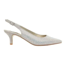Top 10 👍 Alan Pinkus Teagan Silver Fabric Heeled Shoes 🎁