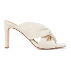 Coupon 🛒 Forever New Jada Linen Knot White Mule Heel 😉