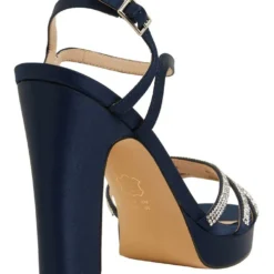 Buy 😉 NINA Saralyn Navy Satin Sandals 😍 -Women Shoes shop 871764580 4 720x928