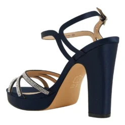 Buy 😉 NINA Saralyn Navy Satin Sandals 😍 -Women Shoes shop 871764580 7 720x928