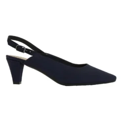 Best deal 🤩 Easy Steps Agatha Navy Fabric Heeled 🥰 Shoes ❤️