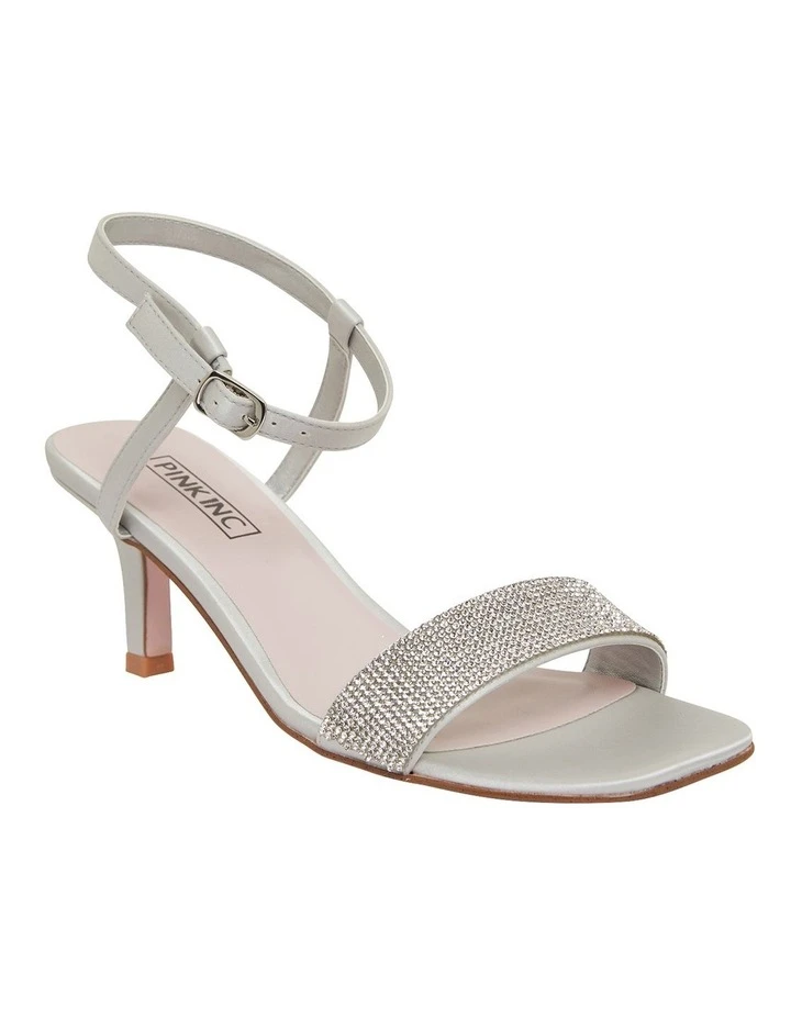 Best Sale 👏 Pink Inc Icon Silver Satin Sandals in Silver Satin 🎁 2 Best Sale 👏 Pink Inc Icon Silver Satin Sandals in Silver Satin 🎁 - Image 2