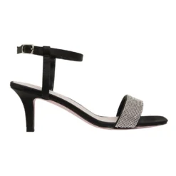 Promo ⭐ Pink Inc Icon Black Satin 🎉 Sandals in Black Satin ✔️