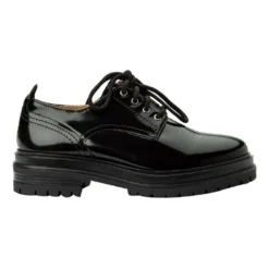 Outlet ✔️ Tony Bianco Wanita Black Hi Shine Flats 👏